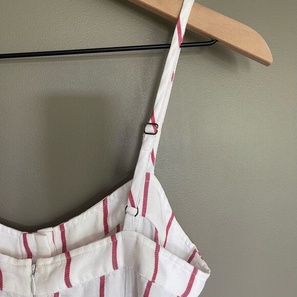 Rails Harper‎ Jumpsuit Size XS White Red Reef Stripe Belted Tie-Waist Lyocell - Picture 14 of 16